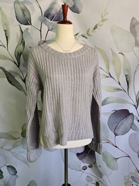 NO BOUNDARIES | Ribbed Crewneck Sweater in Gray sz L